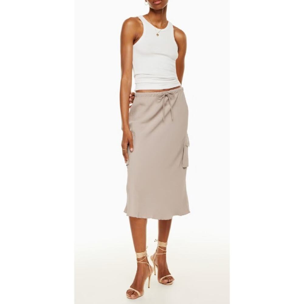 Wilfred Aritzia Muse Cargo Skirt Cairo Tan Size Large Utility Grunge